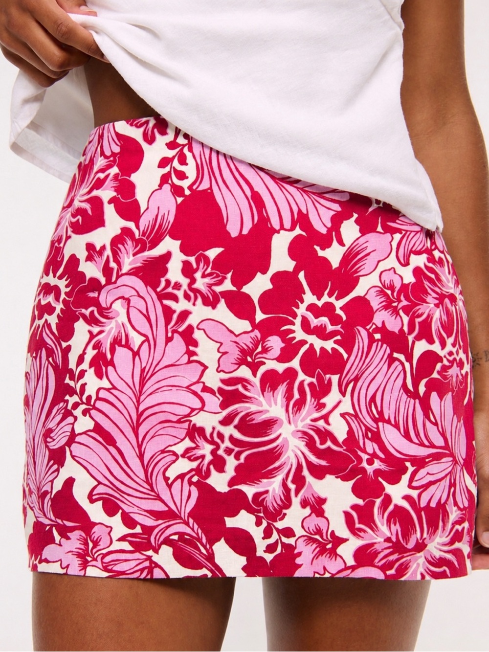 NWOT Abercrombie Scarlett Curve Love Linen Skort